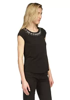 Women's Jewel Neck Knit Top