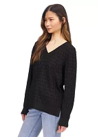 Women's Long Sleeve V-Neck Sweater