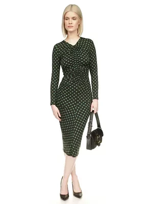 Women's Long Sleeve Ruched Midi Dres