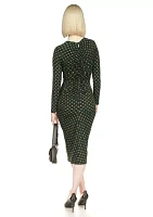 Women's Long Sleeve Ruched Midi Dres