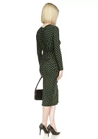 Women's Long Sleeve Ruched Midi Dres