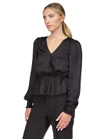 Women's Long Sleeve Wrap Top