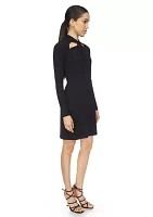 Women's Twist Neck Fitted Dress