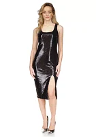 Women's Solid Sequin Midi Dress