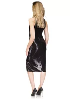 Women's Solid Sequin Midi Dress