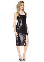 Women's Solid Sequin Midi Dress