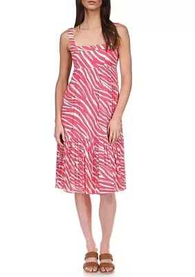 Women's Long Soft Zebra Midi Dress