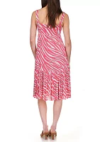 Women's Long Soft Zebra Midi Dress