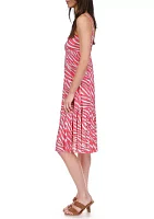 Women's Long Soft Zebra Midi Dress