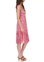 Women's Long Soft Zebra Midi Dress