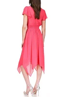 Women's Solid Handkerchief Hem Dress