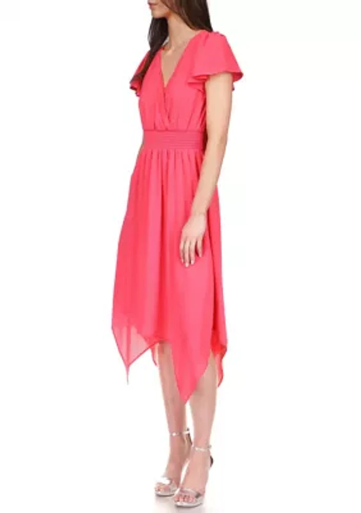 Women's Solid Handkerchief Hem Dress