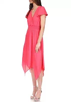 Women's Solid Handkerchief Hem Dress