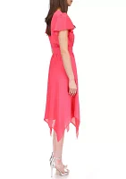 Women's Solid Handkerchief Hem Dress