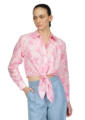 Women's Long Sleeve Palm Tie Shirt