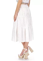 Women's Tiered Eyelet Midi Skirt