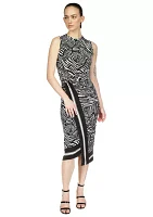 Women's Sleeveless Asymmetrical Border Midi Dress