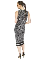 Women's Sleeveless Asymmetrical Border Midi Dress