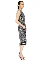 Women's Sleeveless Asymmetrical Border Midi Dress