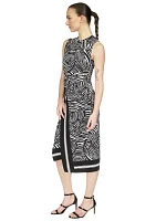 Women's Sleeveless Asymmetrical Border Midi Dress