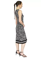 Women's Sleeveless Asymmetrical Border Midi Dress