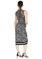 Women's Sleeveless Asymmetrical Border Midi Dress