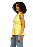 Women's Sleeveless Keyhole Peplum Knit Top