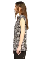 Women's Cheetah Snap Utility Tunic Top