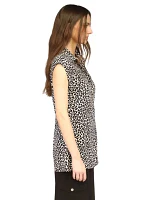 Women's Cheetah Snap Utility Tunic Top