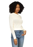 Women's Mesh Crew Neck Sweater