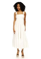 Women's Poplin Tiered Midi Dress