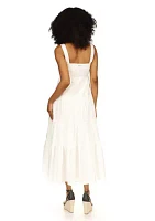 Women's Poplin Tiered Midi Dress