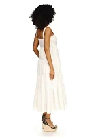 Women's Poplin Tiered Midi Dress