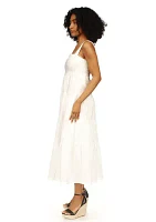 Women's Poplin Tiered Midi Dress