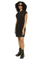 Women's Snap Utility Flare Mini Dress