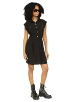 Women's Snap Utility Flare Mini Dress