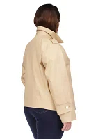 Plus Cropped Double Breasted Peacoat