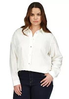 Plus Linen Long Sleeve Shirt