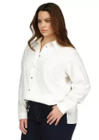 Plus Linen Long Sleeve Shirt