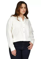 Plus Linen Long Sleeve Shirt