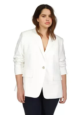 Plus Linen Blazer