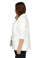 Plus Linen Blazer