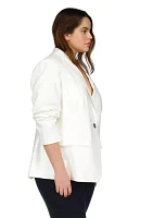 Plus Linen Blazer