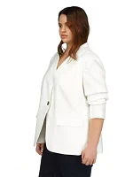 Plus Linen Blazer