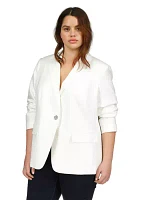 Plus Linen Blazer