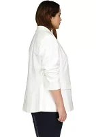 Plus Linen Blazer