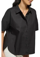 Women's Essential Short Sleeve Poplin Shirt