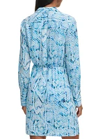 Women's Printed Twist Waist Shirtdress