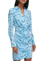 Women's Printed Twist Waist Shirtdress