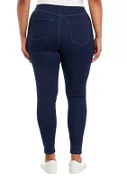 Plus High Rise Pull On Skinny Jeans
